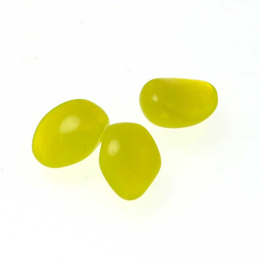 Glass Bead Curved Lily Petal - Chartreuse (Pack)