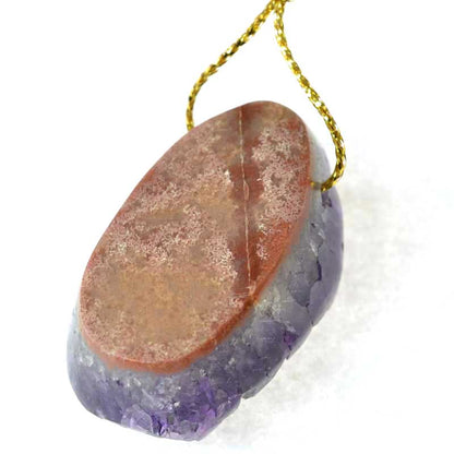 OOAK Stone Pendant -  Freeform - Crystals - Amethyst