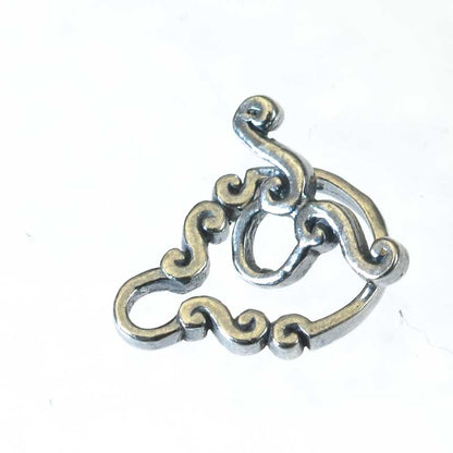 Toggle Clasp -  S Squiggle - Antiqued Silver