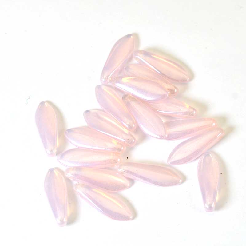 Fringe Beads Dagger Beads - 16mm - Pink Opal Luster (25)