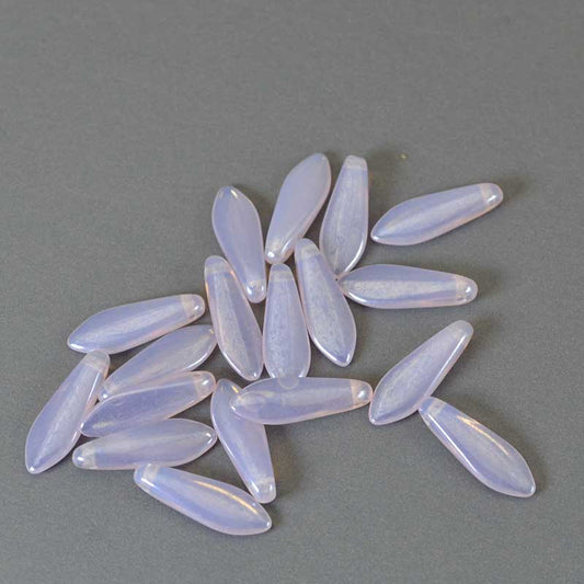 Fringe Beads Dagger Beads - 16mm - Pink Opal Luster (25)