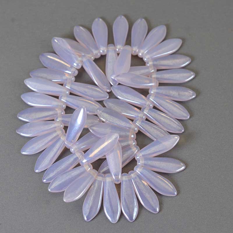 Fringe Beads Dagger Beads - 16mm - Pink Opal Luster (25)