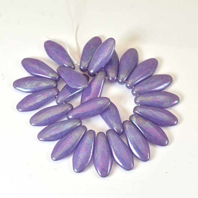 Fringe Beads Dagger Beads - 17mm - Purple Luster (25)