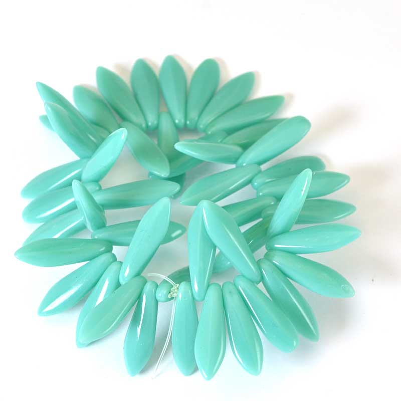 Fringe Beads Dagger Beads - 15mm - Turquoise Green (25)