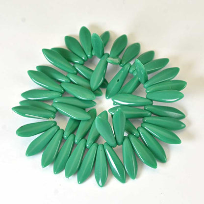 Fringe Beads Dagger Beads - 15mm - Jade Green (25)