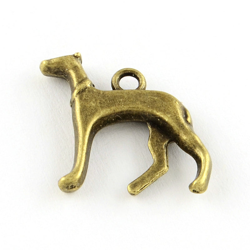 Greyhound Dog Ant Brass Pair