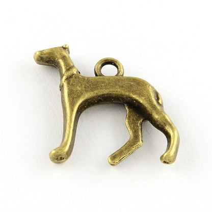 Greyhound Dog Ant Brass Pair