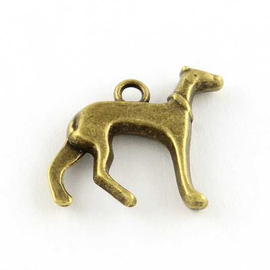 Greyhound Dog Ant Brass Pair