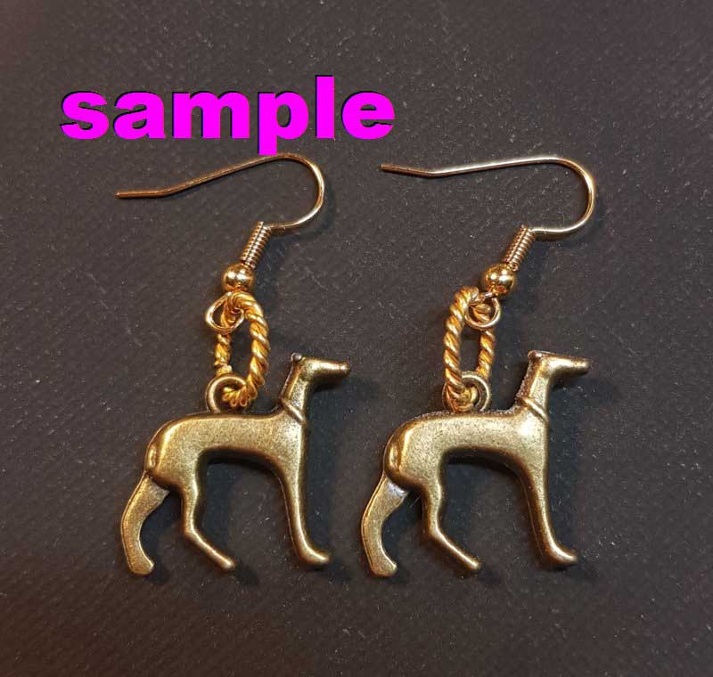 Greyhound Dog Ant Brass Pair