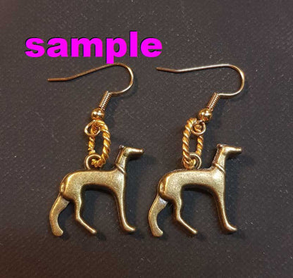 Greyhound Dog Ant Brass Pair