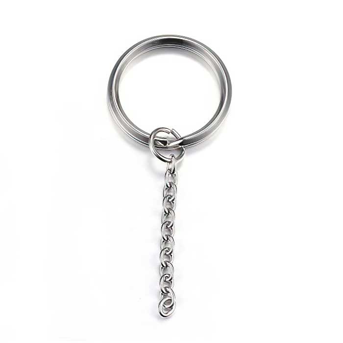 Keychain - 1in Split Ring with Chain - Stainless Steel (5)