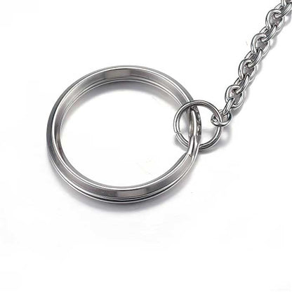 Keychain - 1in Split Ring with Chain - Stainless Steel (5)