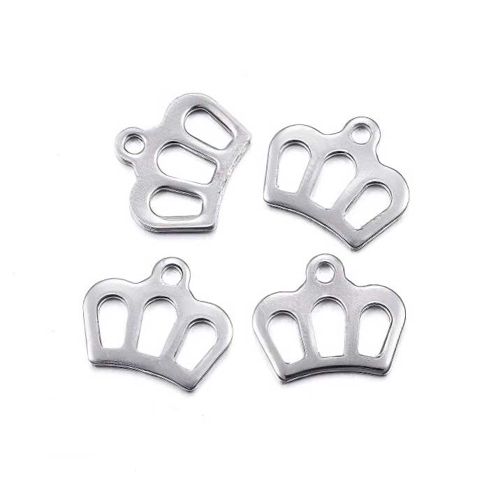 Charm Crown Stainless Steel 10