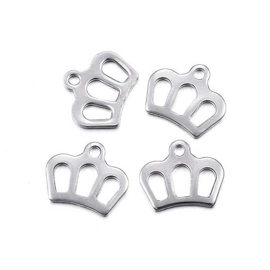 Charm Crown Stainless Steel 10