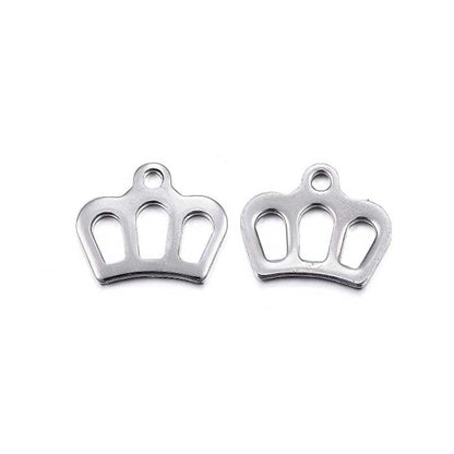 Charm Crown Stainless Steel 10