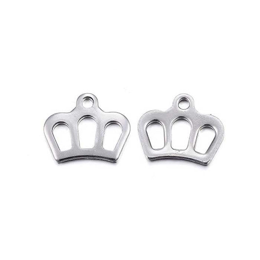 Charm Crown Stainless Steel 10