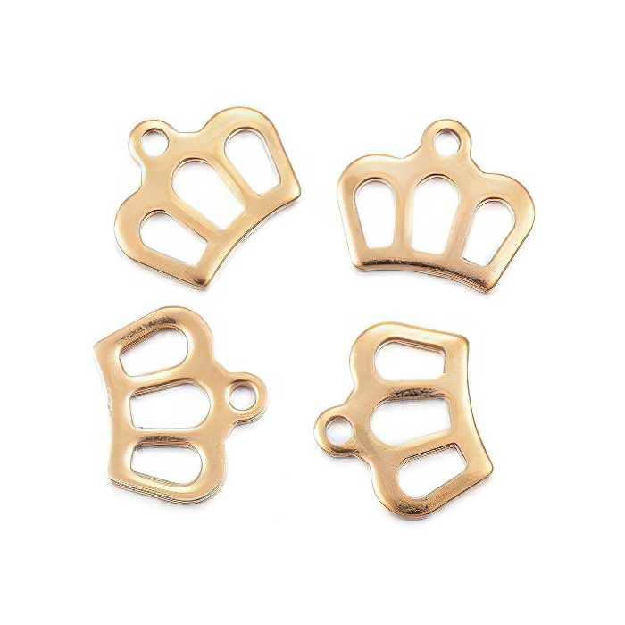 Charm Crown Gold Pl Stainless 5