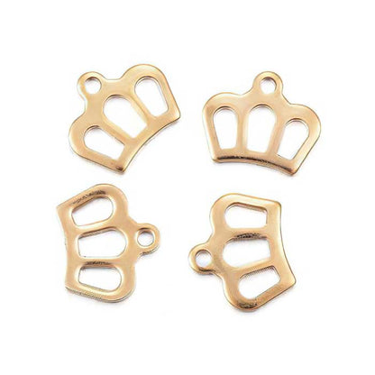 Charm Crown Gold Pl Stainless 5