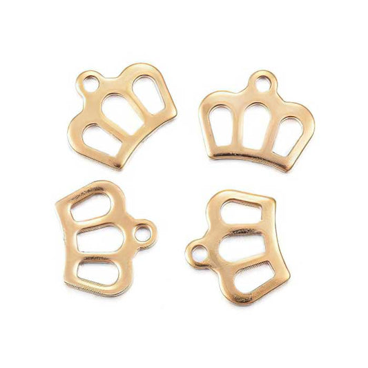 Charm Crown Gold Pl Stainless 5