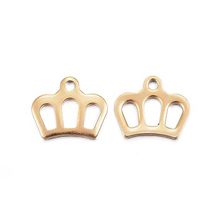 Charm Crown Gold Pl Stainless 5