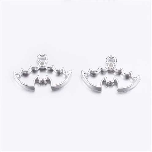 Charm Open Bat Bright Silver 10