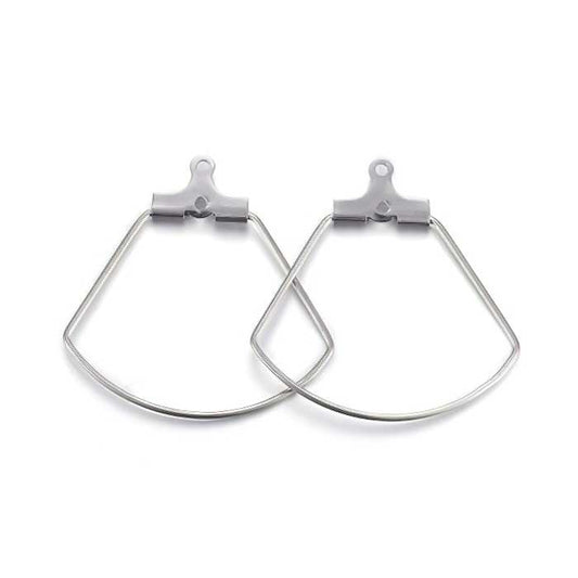 Earring Frame -  Fan - Stainless Steel (10)