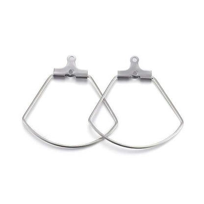 Earring Frame -  Fan - Stainless Steel (10)