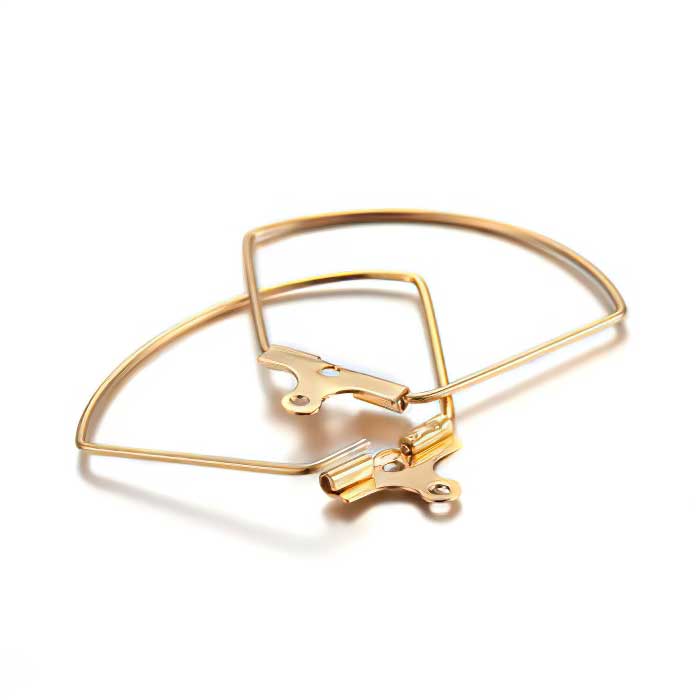 Earring Frame -  Fan - Gold Plated (over Stainless Steel) (10)