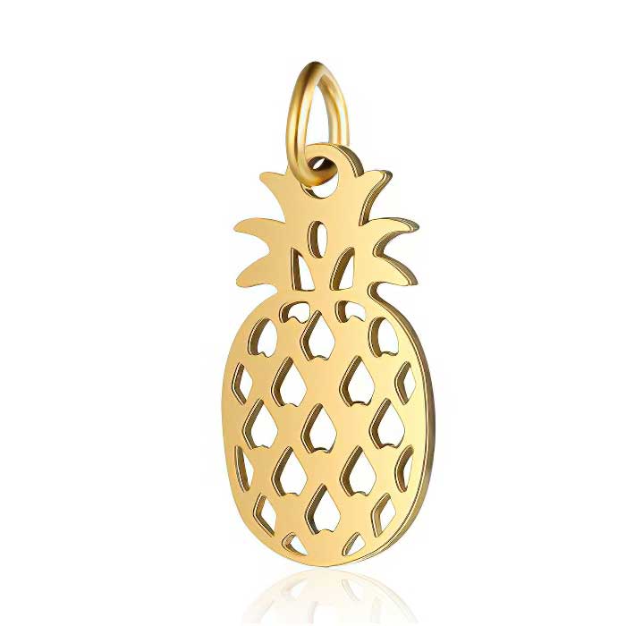 Pineapple Charm Gold Pl Stainless 2