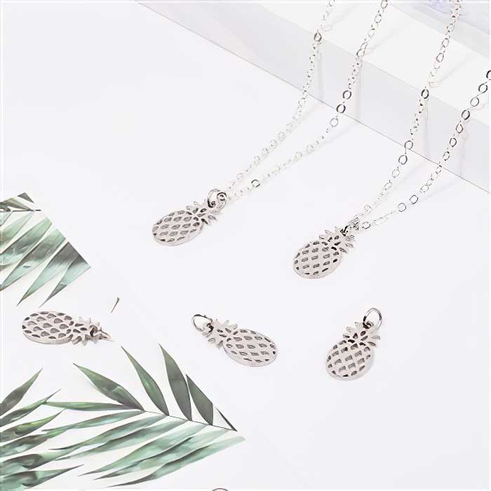 Pineapple Charm Gold Pl Stainless 2