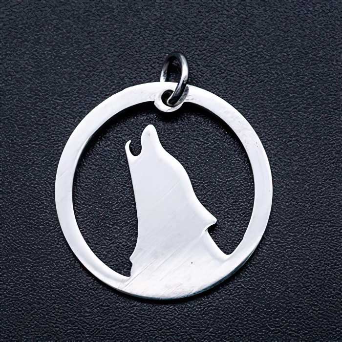 Howling Wolf Charm Stainless Steel 2