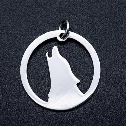 Howling Wolf Charm Stainless Steel 2