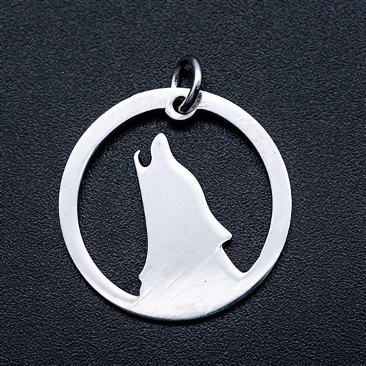 Howling Wolf Charm Stainless Steel 2