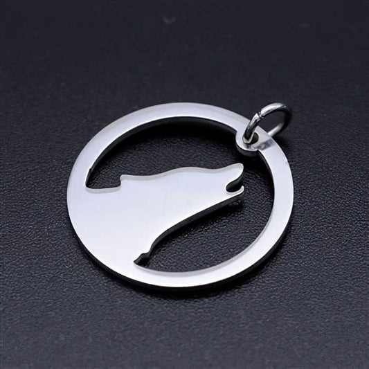 Howling Wolf Charm Stainless Steel 2