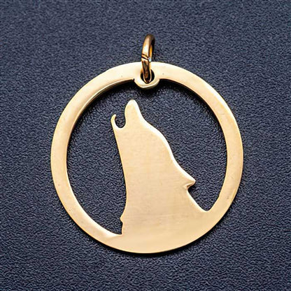 Howling Wolf Charm Gold Pl Stainless 2