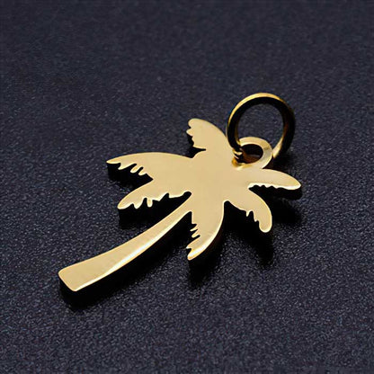 Palm Tree Charm Gold Pl Stainless 2