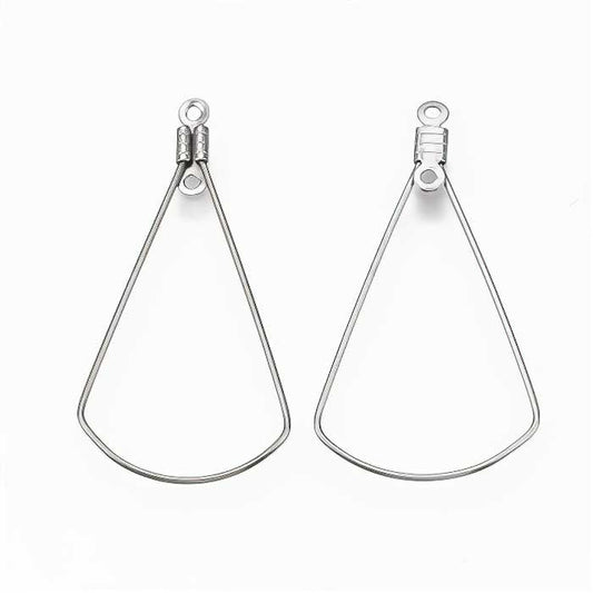 Earring Frame -  Pie Wedge - Stainless Steel (10)