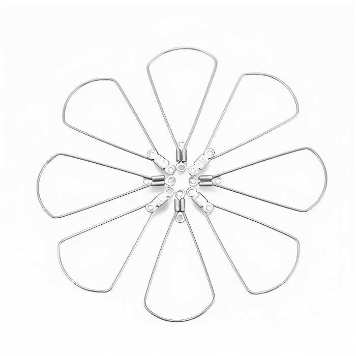 Earring Frame -  Pie Wedge - Stainless Steel (10)