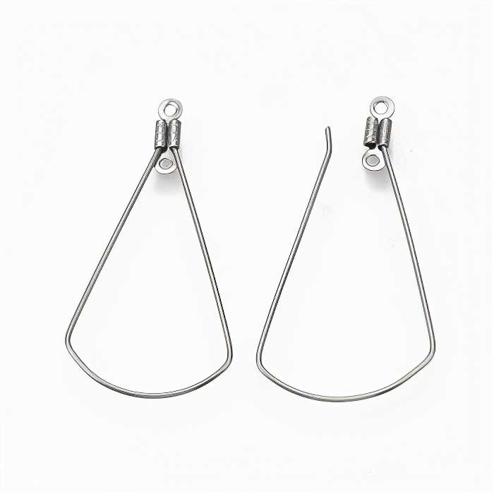 Earring Frame -  Pie Wedge - Stainless Steel (10)