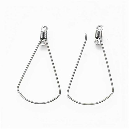 Earring Frame -  Pie Wedge - Stainless Steel (10)
