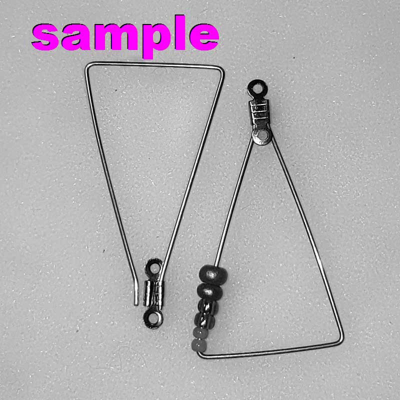 Earring Frame -  Pie Wedge - Stainless Steel (10)