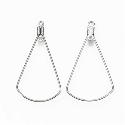 Earring Frame -  Pie Wedge - Stainless Steel (10)