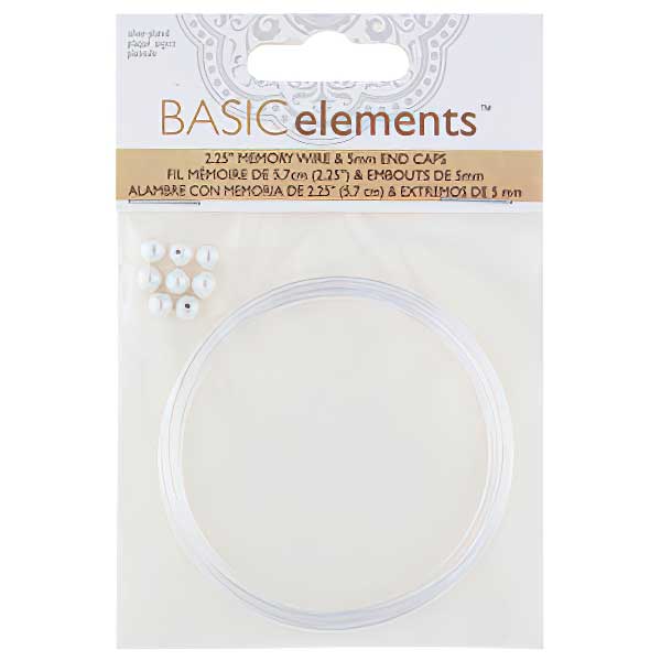 Memory Wire - 2.25in plus End Caps - Silverplated (Pack)