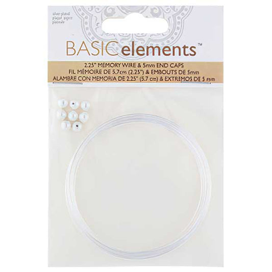 Memory Wire - 2.25in plus End Caps - Silverplated (Pack)