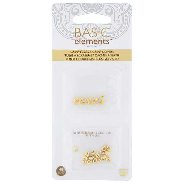 Crimp Tubes and Covers - 2/3mm Smooth - Goldplated (Pack)