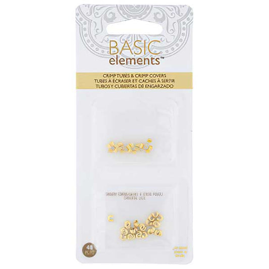 Crimp Tubes and Covers - 2/3mm Smooth - Goldplated (Pack)