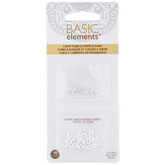 Crimp Tubes and Covers - 2/4mm Stardust - Silverplated (Pack)