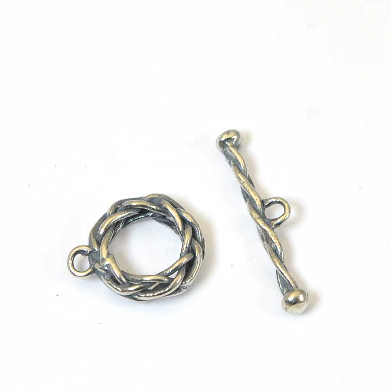 Toggle Clasp -  Braided - Sterling