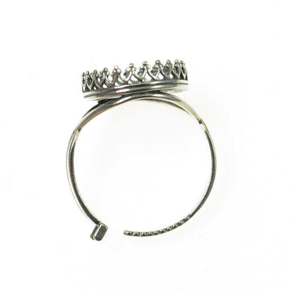 Finger Rings - ID 14mm Crown Picot Bezel - Sterling (2)