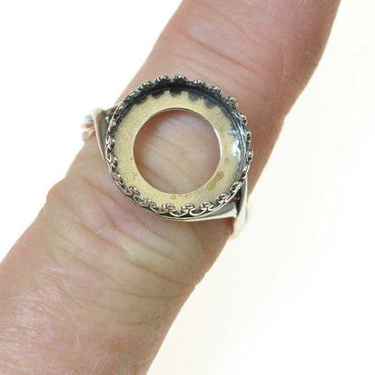Finger Rings - ID 14mm Crown Picot Bezel - Sterling (2)